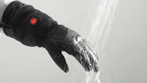 Water-spray demonstration on the glove